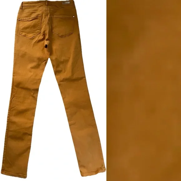 ZARA Basic Department Z1975 Denim Mustard SKINNY Stretch JEANS Size 4 - Picture 7 of 11